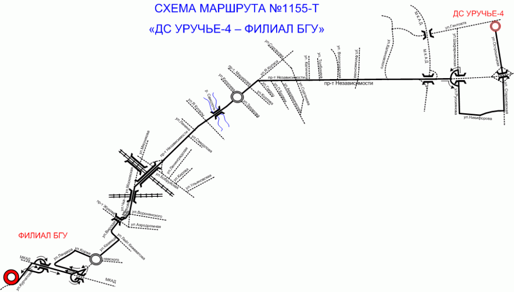 Схема движения маршрута 92